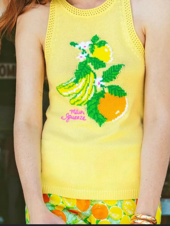 Lilly Pulitzer Tops - Lilly Pulitzer Emra Sweater Tank Finch Yellow Zesty Jacquard Size L NWT